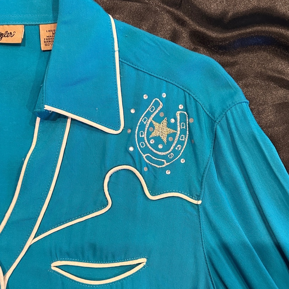 Wrangler Blue Embroidered Mini Dress - Picture 4 of 7